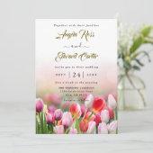 Elegante Farben Tulip Florals Einladung Hochzeit (Stehend Vorderseite)