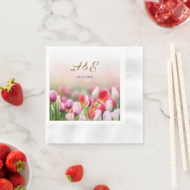 Elegante Farben Tulip Florals Paper Napkin Serviette