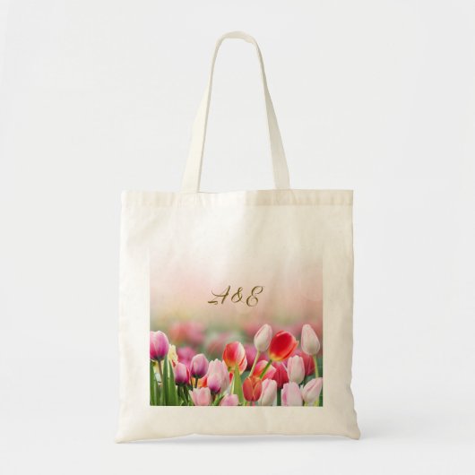 Elegante Farben Tulip Florals Tragetasche (Vorne)
