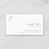 Elegante Farben Vorlage Modernes Skriptmonogramm Visitenkarte (Rückseite)