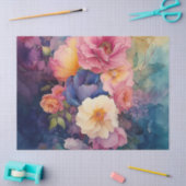 Elegante Farben Wasserfarbe Blumendekoupage Seidenpapier (Basteln)