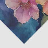 Elegante Farben Wasserfarbe Blumendekoupage Seidenpapier (Detail)