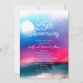 Elegante Farben Wasserfarben Jubiläum Einladung (Vorderseite)