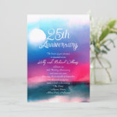 Elegante Farben Wasserfarben Jubiläum Einladung (Stehend Vorderseite)