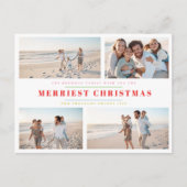 Elegante Farbenfrohe 4 Foto Collage Weihnachten Postkarte (Vorderseite)