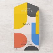 Elegante, farbenfrohe Abstrakte Hochzeit All In One Einladung (Außenbereich)