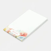 Elegante farbenfrohe Aquarellblumen oder Wildblume Post-it Klebezettel (angewinkelt)