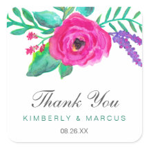 Elegante farbenfrohe Aquarellfarben Vielen Dank