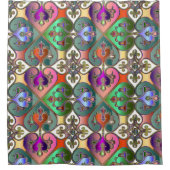 Elegante Farbenfrohe Arabesque Abstrakte Kunst Duschvorhang (Vorderseite)