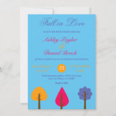 Elegante farbenfrohe Bäume Blauer Rustikale Sommer Einladung (Vorderseite)