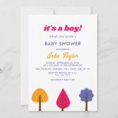 Elegante, farbenfrohe Bäume fallen Babydusche Einladung (Vorderseite)