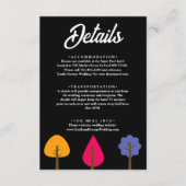 Elegante farbenfrohe Bäume Rustikale Schwarze Hoch Begleitkarte (Vorderseite)