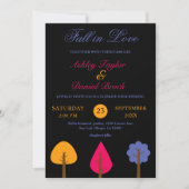 Elegante farbenfrohe Bäume Rustikale Schwarze Hoch Einladung (Vorderseite)