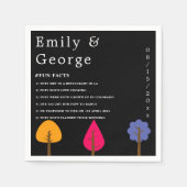 Elegante farbenfrohe Bäume Rustikale Schwarze Hoch Serviette (Vorderseite)