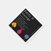 Elegante farbenfrohe Bäume Rustikale Schwarze Hoch Serviette (Ecke)