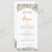 Elegante farbenfrohe Blätter an der Grenze Menükarte (Vorne/Hinten)