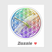 Elegante, farbenfrohe Blume des Libellen Aufkleber (Blatt)