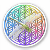 Elegante, farbenfrohe Blume des Libellen Aufkleber (Vorderseite)