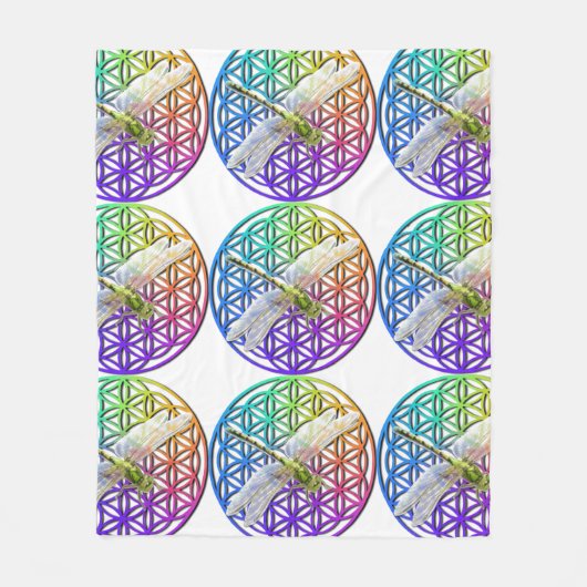 Elegante, farbenfrohe Blume des Libellen Fleecedecke (Vorderseite)