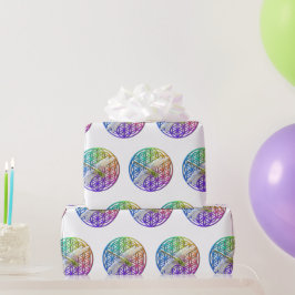 Elegante, farbenfrohe Blume des Libellen Geschenkpapier