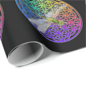 Elegante, farbenfrohe Blume des Libellen Geschenkpapier (Rolleneckpunkt)