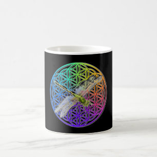 Elegante, farbenfrohe Blume des Libellen Kaffeetasse