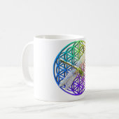 Elegante, farbenfrohe Blume des Libellen Kaffeetasse (Vorderseite Links)