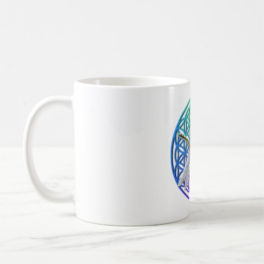 Elegante, farbenfrohe Blume des Libellen Kaffeetasse (Links)