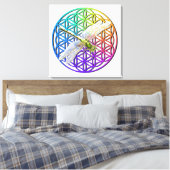 Elegante, farbenfrohe Blume des Libellen Leinwanddruck (Insitu (Schlafzimmer))