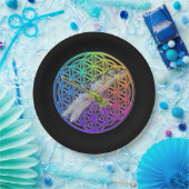 Elegante, farbenfrohe Blume des Libellen Pappteller (Party)