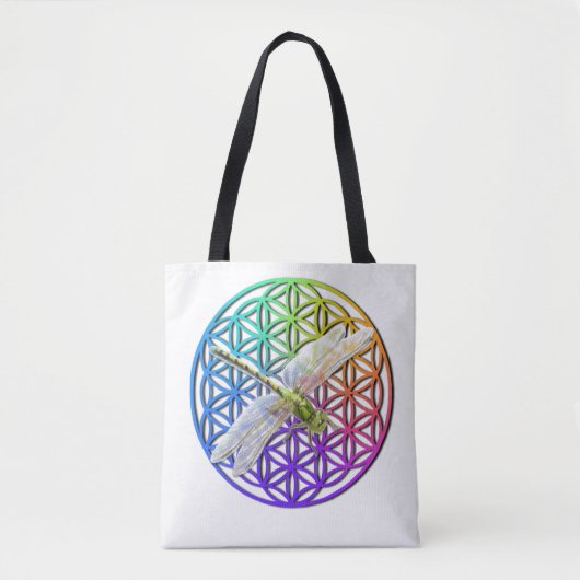 Elegante, farbenfrohe Blume des Libellen Tasche (Vorderseite)