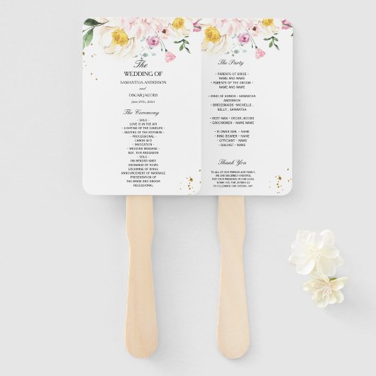 Elegante farbenfrohe Blume Fächer (Vorne und Hinten)