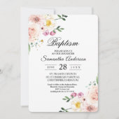 Elegante farbenfrohe Blume & Goldstücke Einladung (Vorderseite)