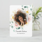 Elegante farbenfrohe Blume & Goldstücke Einladung (Stehend Vorderseite)