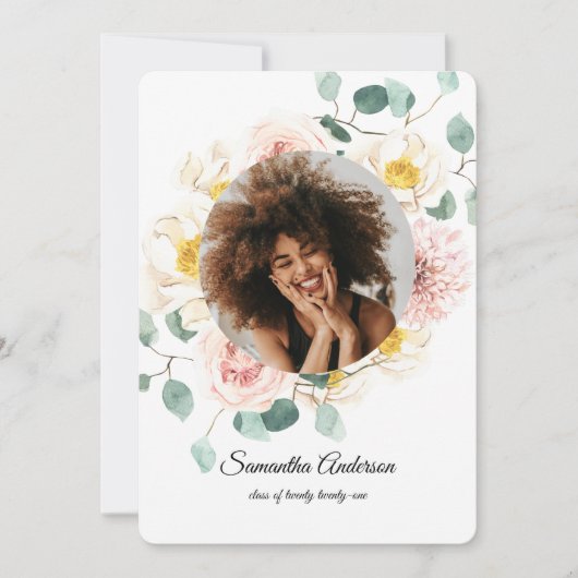 Elegante farbenfrohe Blume & Goldstücke Einladung (Vorderseite)