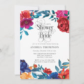 Elegante farbenfrohe Blume | Grünes Brautparty Einladung (Vorderseite)
