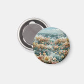 Elegante farbenfrohe Blume Rose Magnet (Vorderseite/Rückseite)