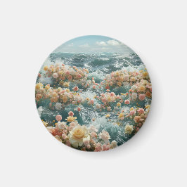 Elegante farbenfrohe Blume Rose Magnet