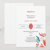 Elegante, farbenfrohe Blumen-Baby-Dusche individue Einladung (Vorne/Hinten)