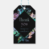 Elegante farbenfrohe Blumen schwarze Hochzeit Geschenkanhänger (Vorderseite)