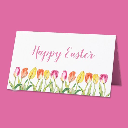 Elegante farbenfrohe Blumengärten Frohes Ostern Platzkarte