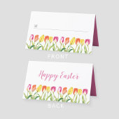 Elegante farbenfrohe Blumengärten Frohes Ostern Platzkarte