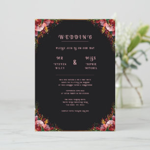 Elegante farbenfrohe blumenreiche Einladungen für