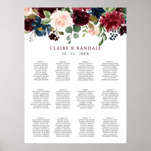 Elegante farbenfrohe Blumenübersicht Poster (Vorne)