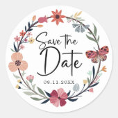 Elegante farbenfrohe Blumenzeremonie Runder Aufkleber (Vorderseite)