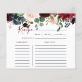 Elegante farbenfrohe Brautparty Rezept Karte (Vorderseite)