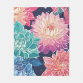 Elegante farbenfrohe Dahlia-Blume auf dunklem Hint Fleecedecke (Vorderseite)