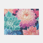 Elegante farbenfrohe Dahlia-Blume auf dunklem Hint Fußmatte (Vorderseite)