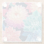 Elegante farbenfrohe Dahlia-Blume auf dunklem Hint Glasuntersetzer (Rückseite)
