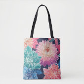 Elegante farbenfrohe Dahlia-Blume auf dunklem Hint Tasche (Vorderseite)